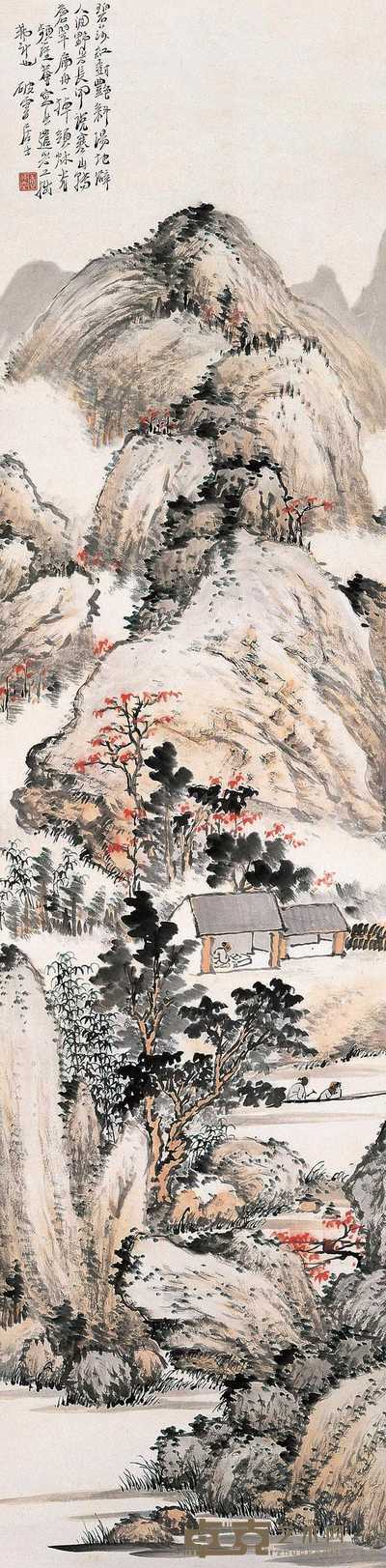 唐云 秋山野兴图 轴 128.6×32.1cm